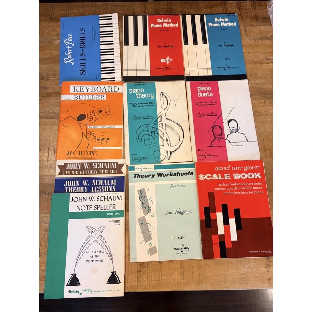 11 Music Piano Books Scales Practice Theory Note Speller Belwin Pace Schaum VTG